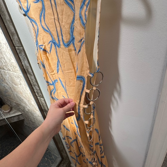 VRG GRL x Emma Rushton Blue and organge discoteca dress NWT - Picture 3 of 7